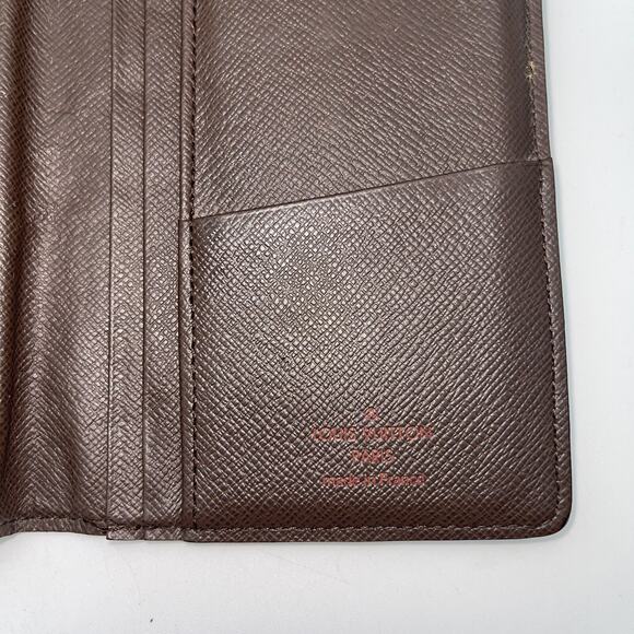 Authentic LOUIS VUITTON Damier Ebene Long Wallet Brazza Credit Cards Checkbook - Picture 7 of 16